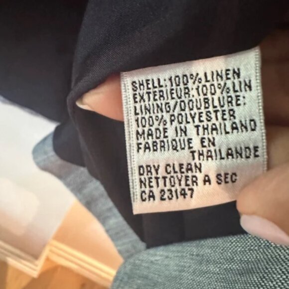 TALBOTS 100% IRISH LINEN BLUE BLAZER CLASSIC LINED 3 BUTTON CARREER , SZ 12 - Picture 6 of 6